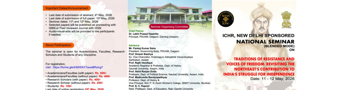 ICHR New Delhi sponsored National Seminar